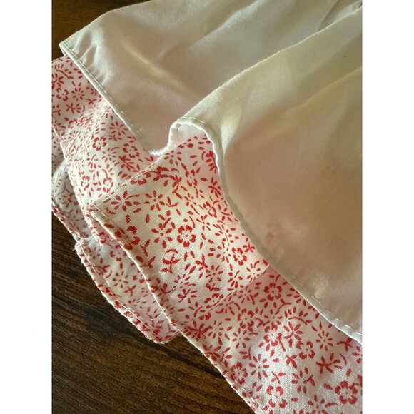 Vintage Baby Doll or Newborn Dress With Floral Print & Lace Trim Red - Picture 5 of 15